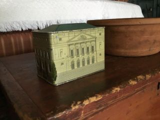 Antique Vintage Tin Lithographed English Queens Doll House Toy Bank