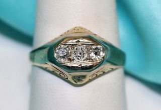 Antique Estate 18k Yellow Gold & Diamond Ladies Size 9.  5 Ring Gorgeous