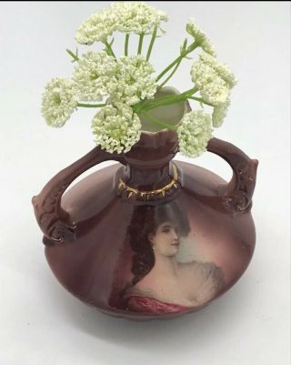 Antique Austria Signed Victorian Women Vase