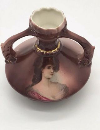 Antique Austria Signed Victorian Women Vase 4