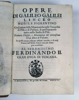 1655 GALILEI GALILEO RARE FIRST EDITION OF THE FIRST COLLECTED FINE LEATHR 2