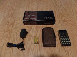 Vintage HP - 22 Calculator - Box,  Book,  Battery Pack Case,  Charger - Rare 7