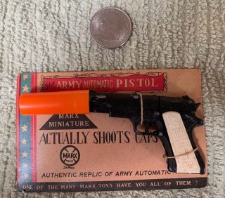 Vintage Marx Army Automatic Pistol On Card