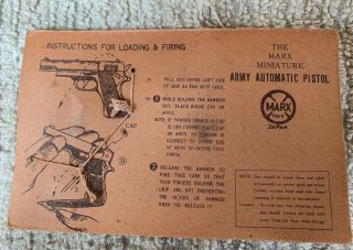 Vintage Marx Army Automatic Pistol on Card 2