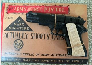 Vintage Marx Army Automatic Pistol on Card 3