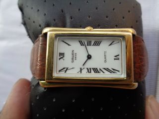 Rare Vintage Gold Plated Guren Swiss Quartz Unisex Wristwatch