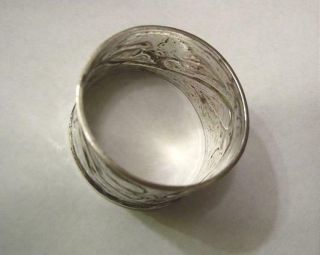 1901 Birmingham Guild Of Handicrafts Sterling Napkin Ring Arts & Crafts Motif 3