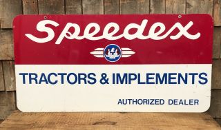 Rare Vintage Speedex Tractors And Implements Farm Dealer 2 Sided Sign