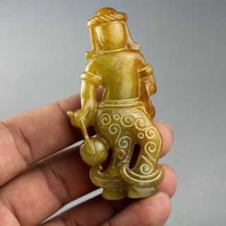 3  China old jade Chinese hand - carved ancient People statue jade pendant 2012 5