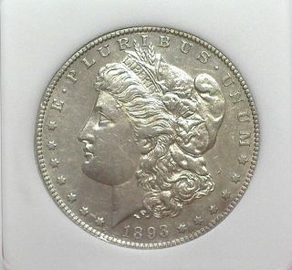 1893 - S Morgan Silver Dollar Nearly Uncirculated,  Very Rare Keydate