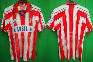 1996 - 1997 Atletico Madrid Vintage Jersey Shirt Camiseta Home Marbella Puma M