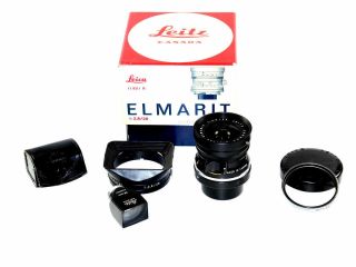 Leica 28/2.  8 Elmarit - M 1st Type W/black Paint Infinity Lock,  28mm Finder,  Box,  Rare