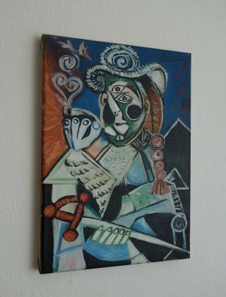 Rare Unique Cubist Portrait Painting,  Signed,  Pablo Picasso With Docs.
