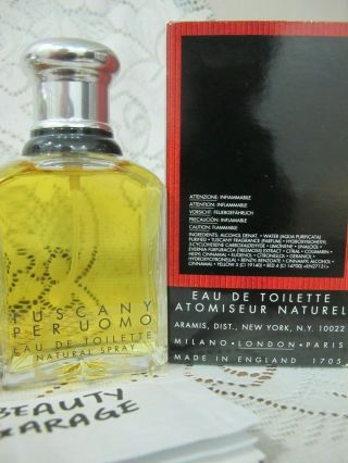 RARE VINTAGE ARAMIS TUSCANY PER UOMO 100ml 3.  4 oz EDT,  AFTER SHAVE Men Perfume 3