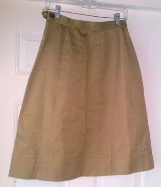 Woman’s Khaki Cotton WAC W.  A.  A.  C.  Skirt 28 - 1/2 Inch Waist,  26 Inch Long 2