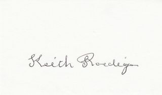 Australian Wwii Ace Keith Roediger 9 Vic. ,  Signed 3x5 Card Autographed