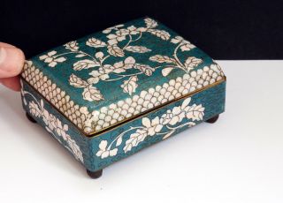 Vintage Chinese Enamelled Cloisonne Small Metal Box - 9.  5 X 7.  5cm