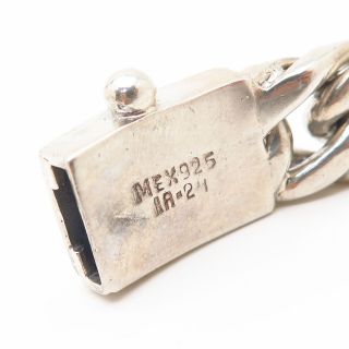 Vtg Mexico 925 Sterling Silver Extra Heavy Chunky Men ' s Cuban Link Bracelet 8.  5 