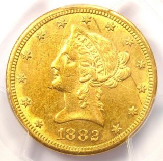 1882 - Cc Liberty Gold Eagle $10 Carson City Coin - Pcgs Au Details - Rare