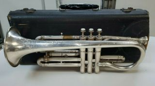 Old Vintage Unio Label Mpbp B&sw Frank Holton & Co Trumpet Cornet Musical Horn