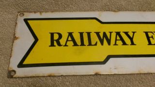 Rare VTG Railway Express Agency Right Arrow Metal Porcelain Sign 3