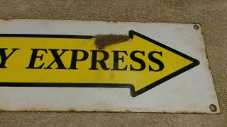 Rare VTG Railway Express Agency Right Arrow Metal Porcelain Sign 4
