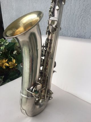 Rare Vintage Silver Conn Pan American 66m Tenor Saxophone 10m Chu Cousin