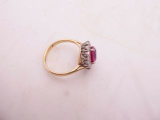 18ct gold ruby diamond Victorian style ring 18k 750 2