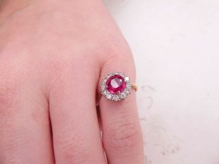 18ct gold ruby diamond Victorian style ring 18k 750 4