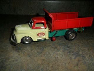 Japan Sss Friction Dump Truck Tin Litho Friction Toy Nmint