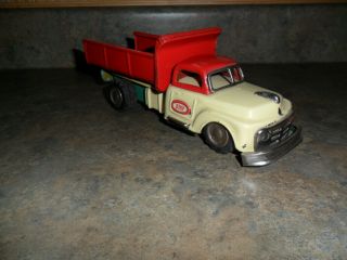 Japan SSS Friction Dump Truck Tin Litho Friction Toy NMINT 2