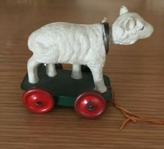 1930’s Celluloid Mary Had A Little Lamb Nodder Toy 2