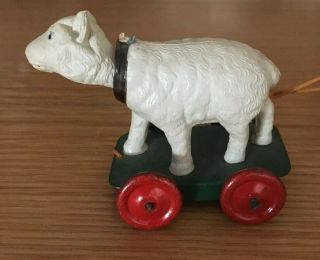 1930’s Celluloid Mary Had A Little Lamb Nodder Toy 3