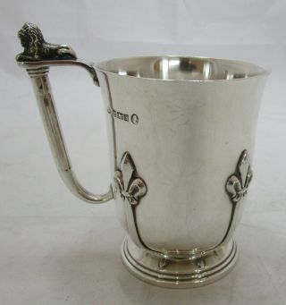 Good Elizabeth Ii Sterling Silver Christening Mug,  203 Grams,  1952