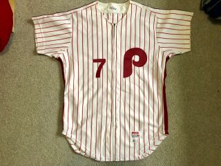 Bobby Wine Home Game Worn Philadelphia Phillies Jersey Vtg 1981