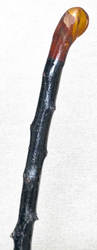 Vintage Antique 1800’irish Blackthorn Shillelagh Swagger Knob Walking Stick Cane