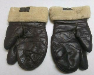 Vintage Wwll Aviator Leather Gloves A 9 A Military Uniform Flight Navy Air Force
