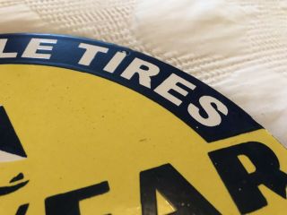 VINTAGE GOODYEAR MOTORCYCLE TIRES PORCELAIN SIGN,  BLIMP,  SERVICE,  GAS,  OIL 7