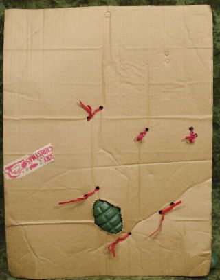 Vintage Combat Playground Squad Plastic shovel & Hand Grenade W/ Card E 4