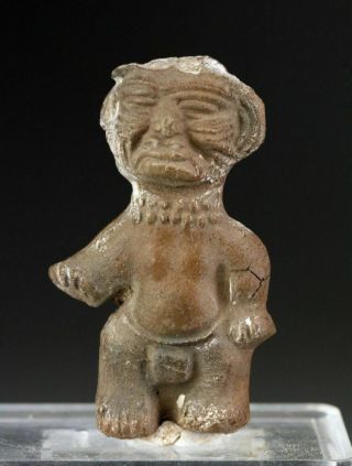 Sc Aztec Standing Pottery Figure Of A Shaman Or A Warrior