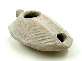 Authentic Ancient Roman Judean Terracotta Decorated Oil Lamp - L789