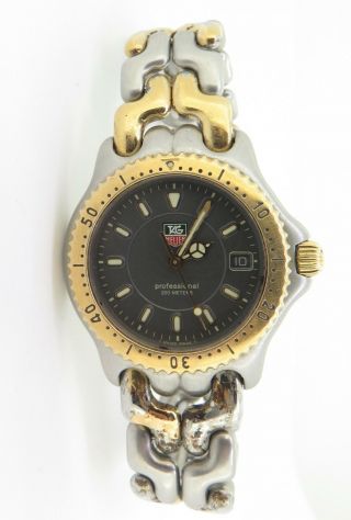 Vintage Tag Heuer Link Sel Steel & Gold 34mm Quartz Watch Ref Wg1220 $1 N/r