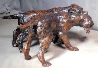 Vintage Modern Bronze 2 Dogs Wrestling Labrador Retriever Rosemary Cook Play Lab 5