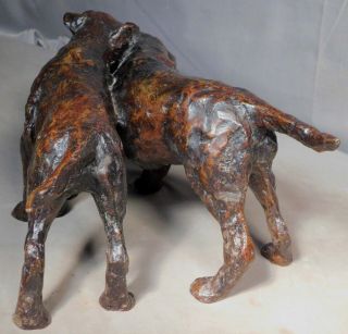 Vintage Modern Bronze 2 Dogs Wrestling Labrador Retriever Rosemary Cook Play Lab 6
