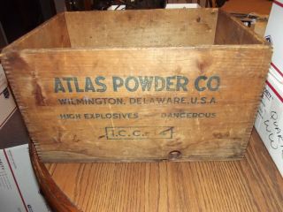 Vintage Atlas Powder Co.  High Explosives Wood Crate