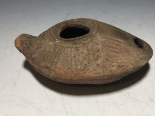 Antique Ancient Terracotta Holy Land Oil Lamp