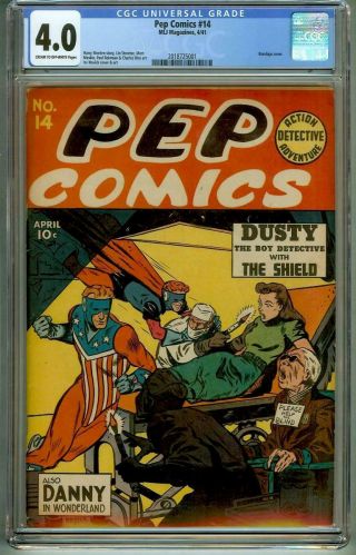 Pep Comics 14 Cgc 4.  0 Rare 1941 Bondage Cover