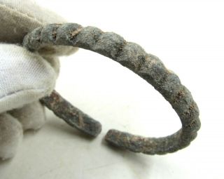 Authentic Medieval Viking Bronze Decorated Bracelet W/ Spikes - Wearable - J275