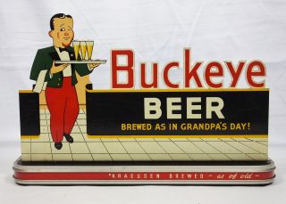 Vintage Buckeye Beer Cash Register Display Sign 1940 