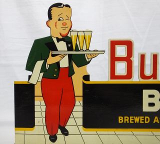 Vintage Buckeye Beer Cash Register Display Sign 1940 ' s Metal Chrome Wood RARE 2